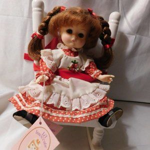 Vintage Effanbee Li'l Innocents Mary Sue Doll and Ceramic Doll Rocking Chair